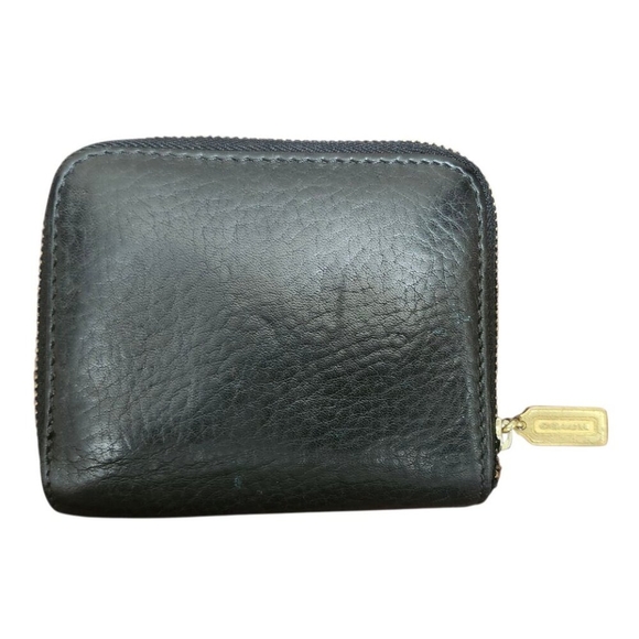 COACH VINTAGE SONOMA BLACK PEBBLE LEATHER ZIP AROUND COIN/CARD CASE WALLET - Picture 5 of 10